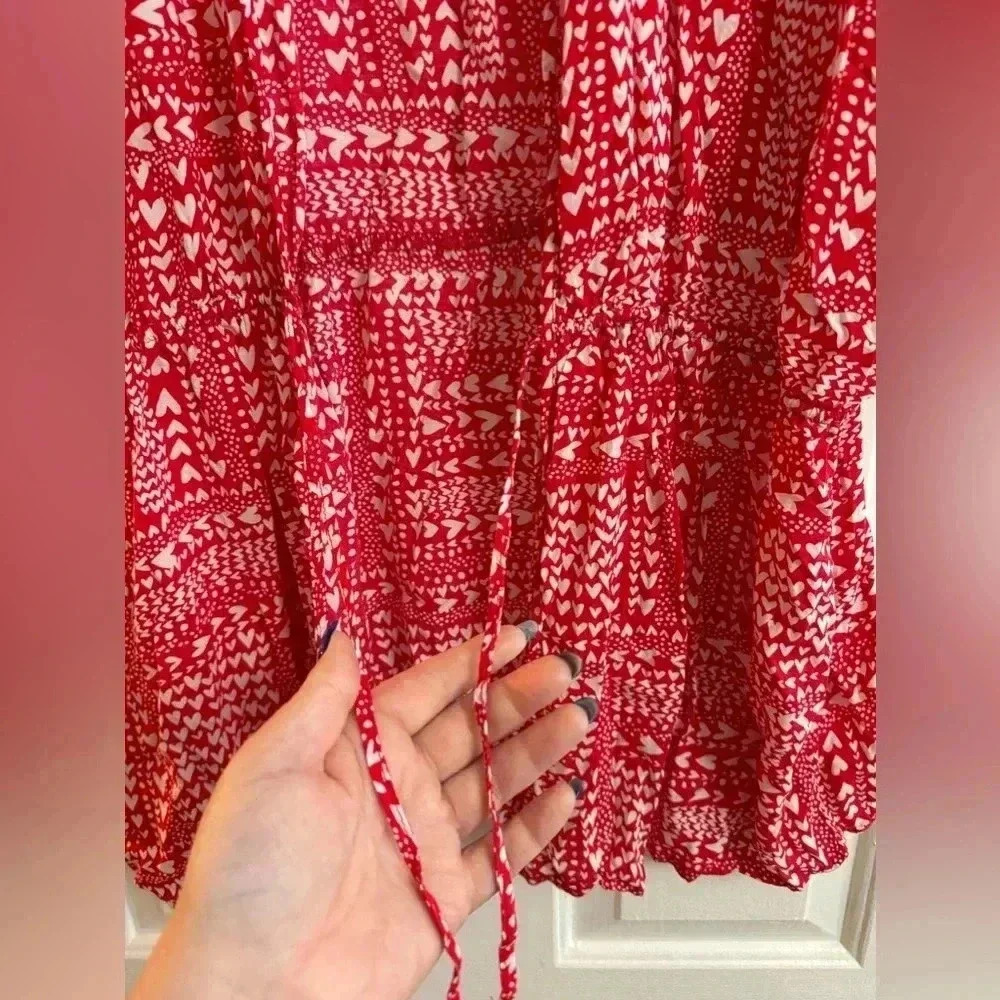 Victoria’s Secret Kimono Hearts Valentines Day Swim Coverup Top Cinch Waist OS - Picture 10 of 12